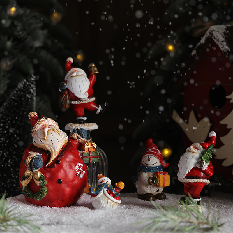 Resin Christmas Snowman Santa Tabletop Holiday Decor
