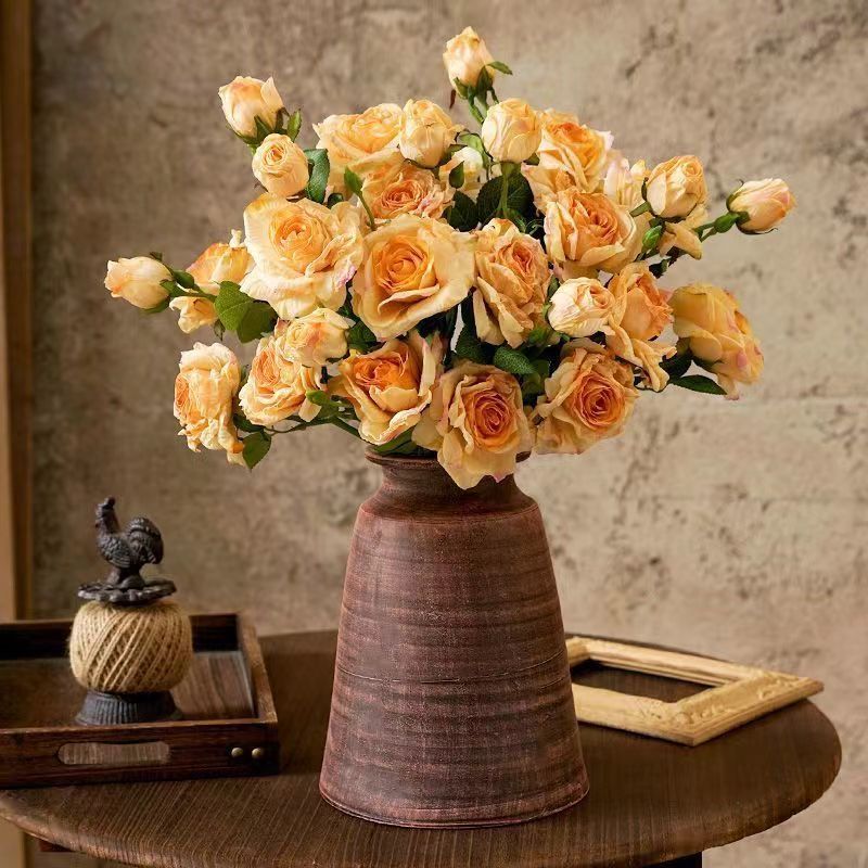 Valentine’s Day Vintage Faux Rose Bouquet Burnt Edge Decor