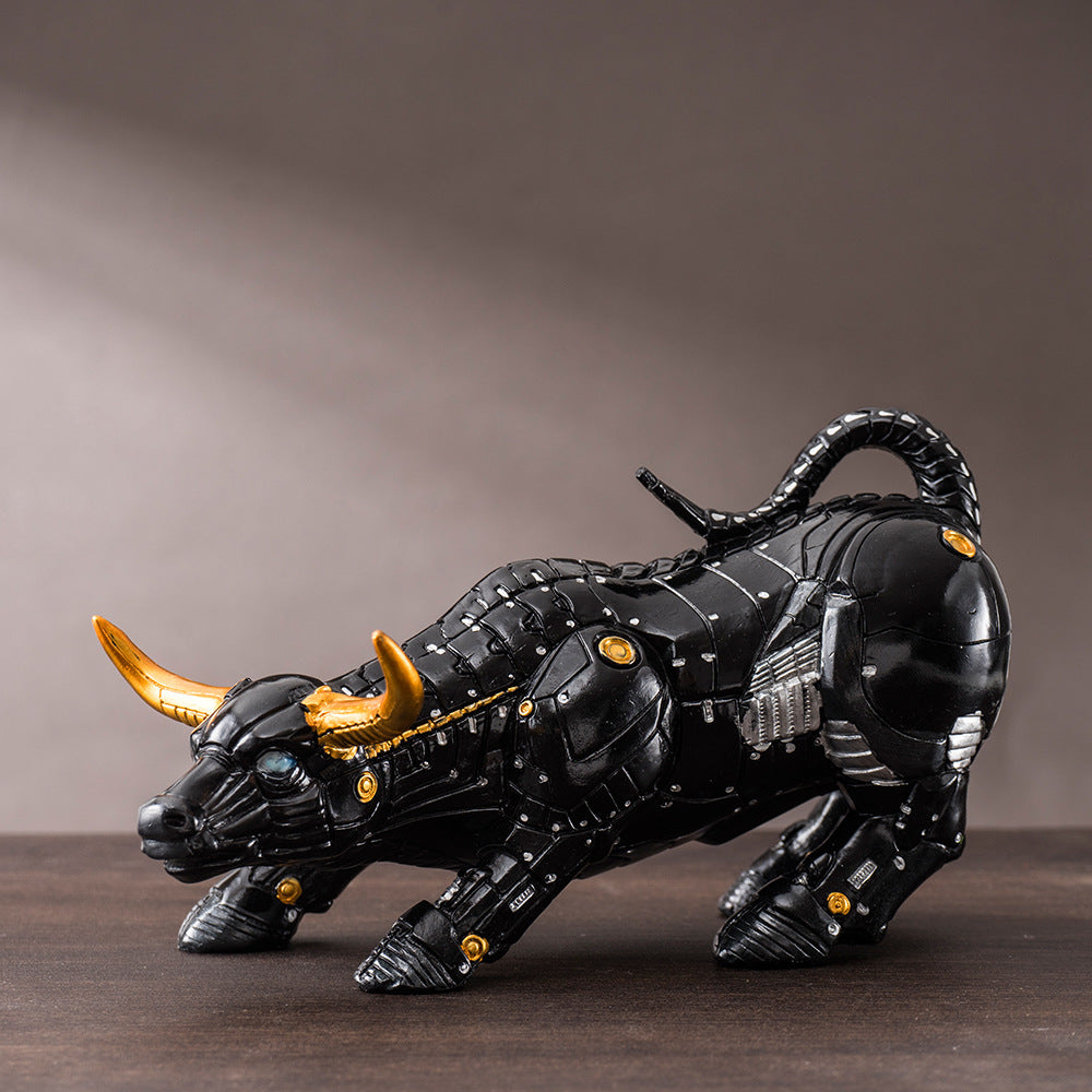 Resin Bull Statue Animal Decor for Home Office Desk Gift