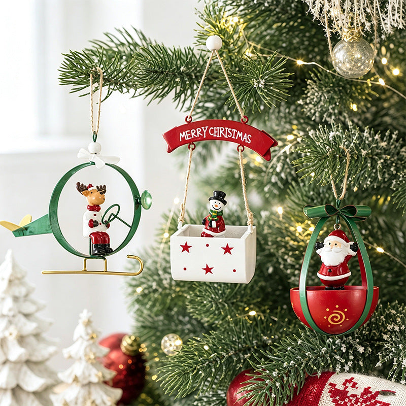 Christmas Metal Hanging Decorations Santa Snowman Reindeer