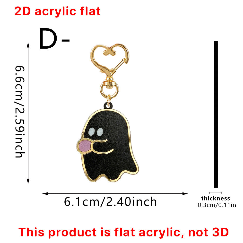 Acrylic Halloween Ghost Keychain Cute Seasonal Bag Charm