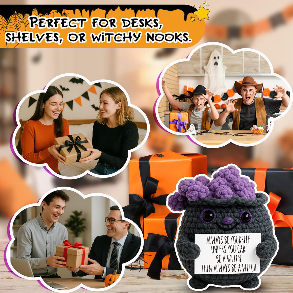 Handmade Crochet Magic Cauldron Plush Halloween Gift