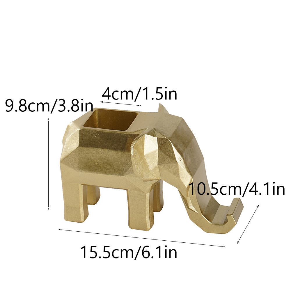 Geometric Elephant Pen Holder and Phone Stand Home Decor