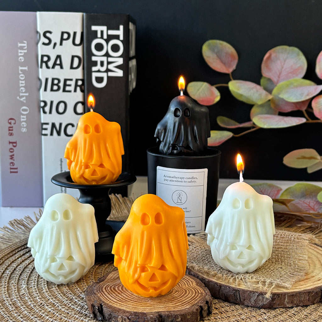 Cute Halloween Pumpkin Ghost Candle Holiday Home Decor
