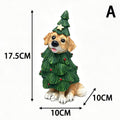 Cute Resin Christmas Dog Figurines Golden Retriever Holiday Decor