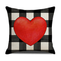 Valentine Red Heart Pillow Covers Buffalo Plaid Decorative