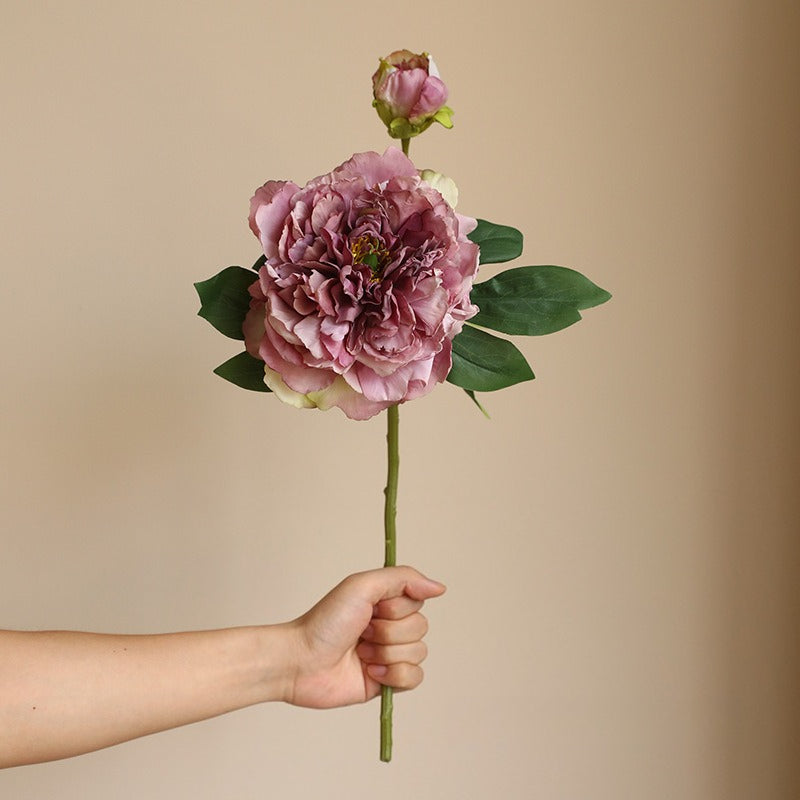 Artificial Peony Flower Stem Faux Floral Vase Home Decor