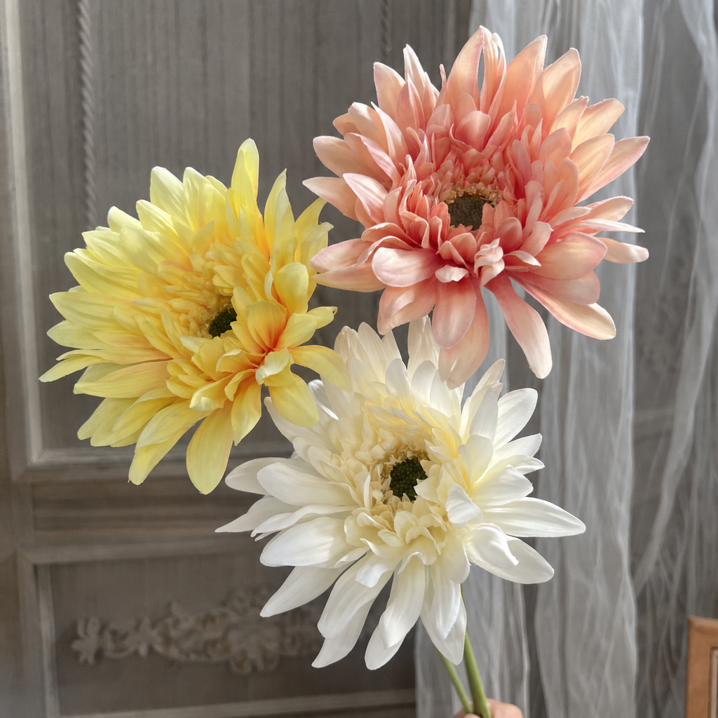 Artificial Dahlia Faux Flower Bouquet Gerbera Home Decor
