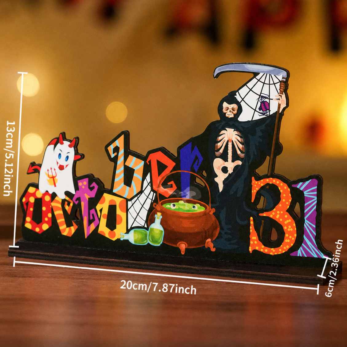 Halloween Wooden Tabletop Sign Seasonal Decor