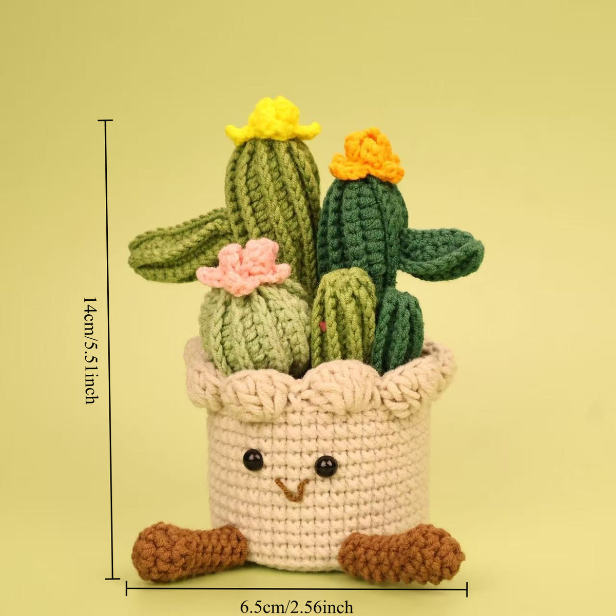 Handmade Crochet Cactus Potted Plant Home Decor