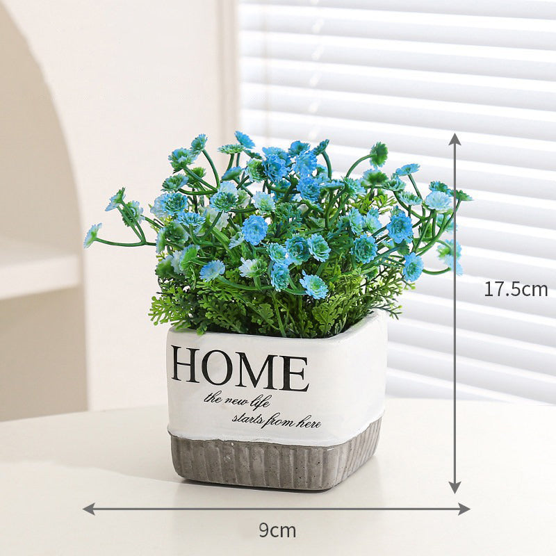 Baby’s Breath Faux Plant Ceramic Pot Home Decor