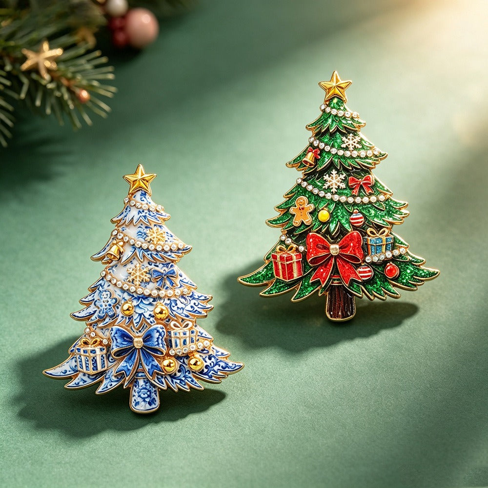 Christmas Tree Brooch Holiday Gift Jewelry