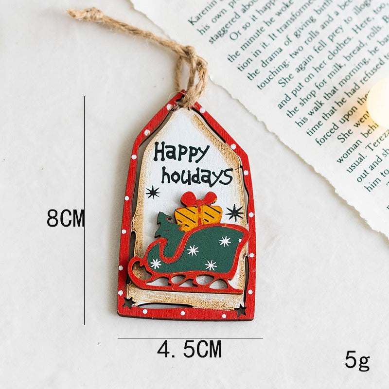 Christmas Wooden Ornament Hanging Decor Holiday Tree Decoration