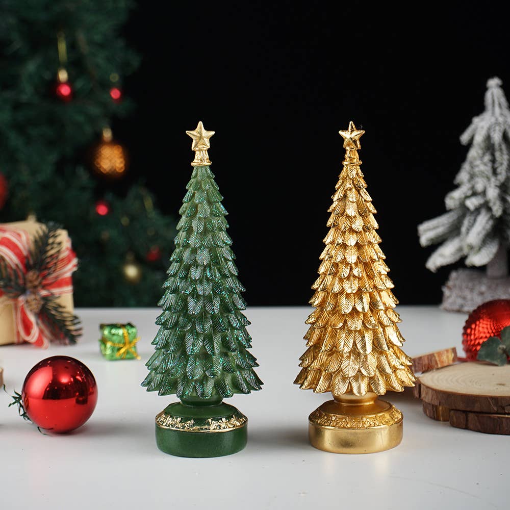 Resin Christmas Tree Tabletop Holiday Home Decoration