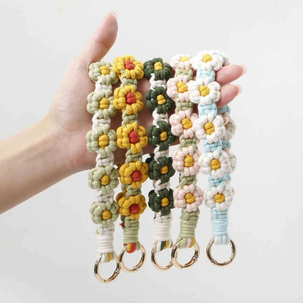 Handmade Floral Phone Charm Wrist Strap Keychain