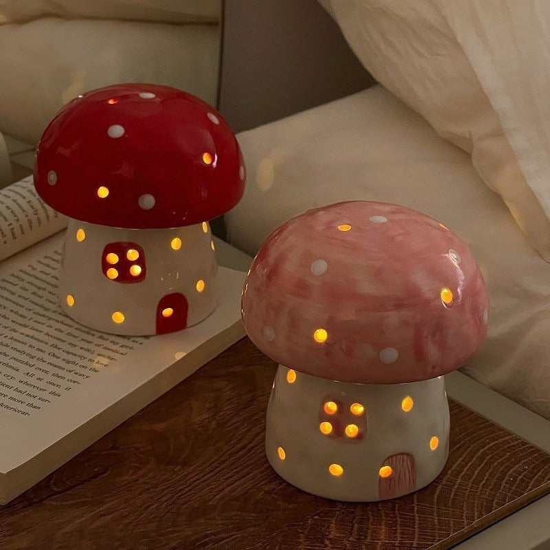 Mushroom LED Night Light Mini Cottage Table Decor