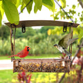Metal Leaf Hanging Bird Feeder Outdoor Garden Decor