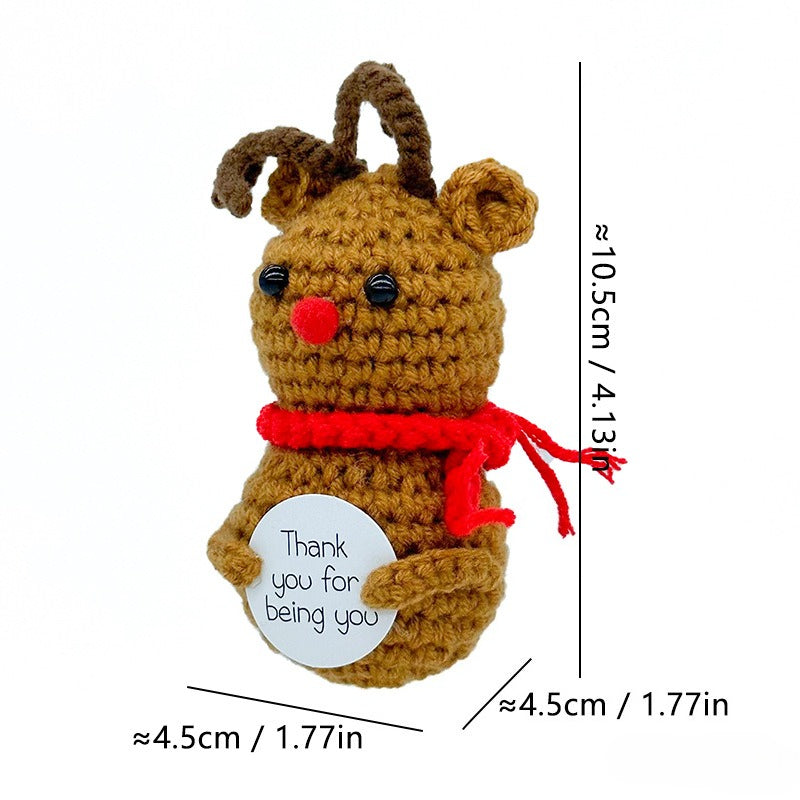 Christmas Crochet Plush Figurines Holiday Tabletop Decor