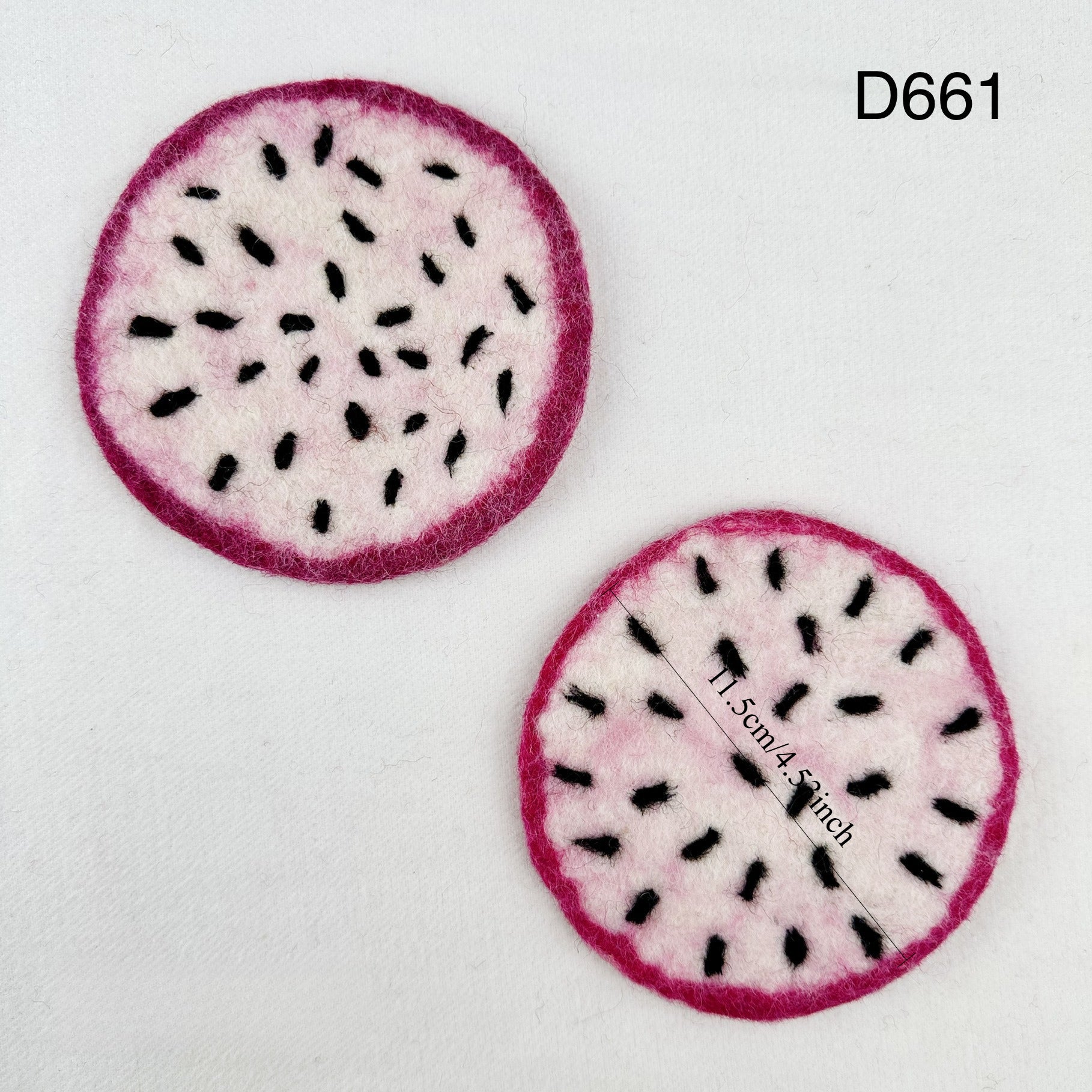 Handmade Wool Felt Fruit Coaster Colorful Food Drink Mat