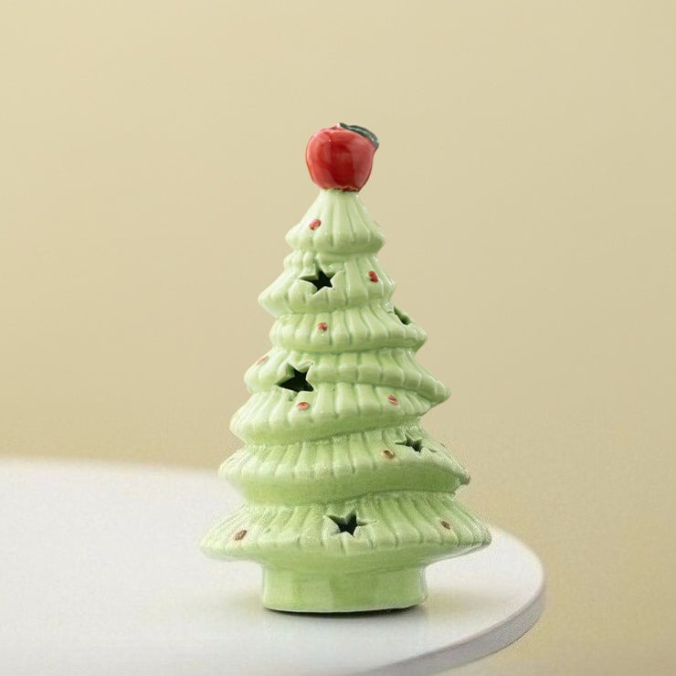 Ceramic Christmas Tree LED Night Light Holiday Table Decor