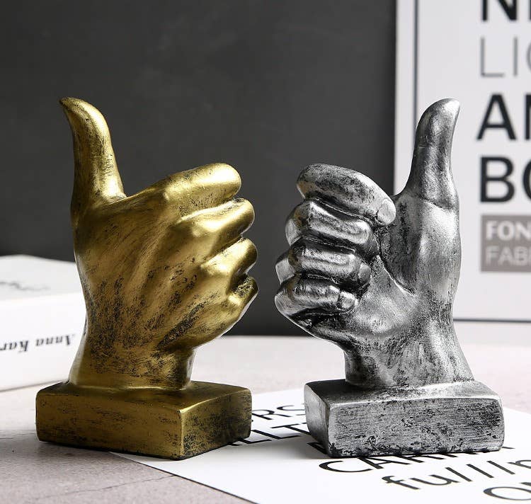 Vintage Hand Gesture Resin Sculpture Home Office Decor