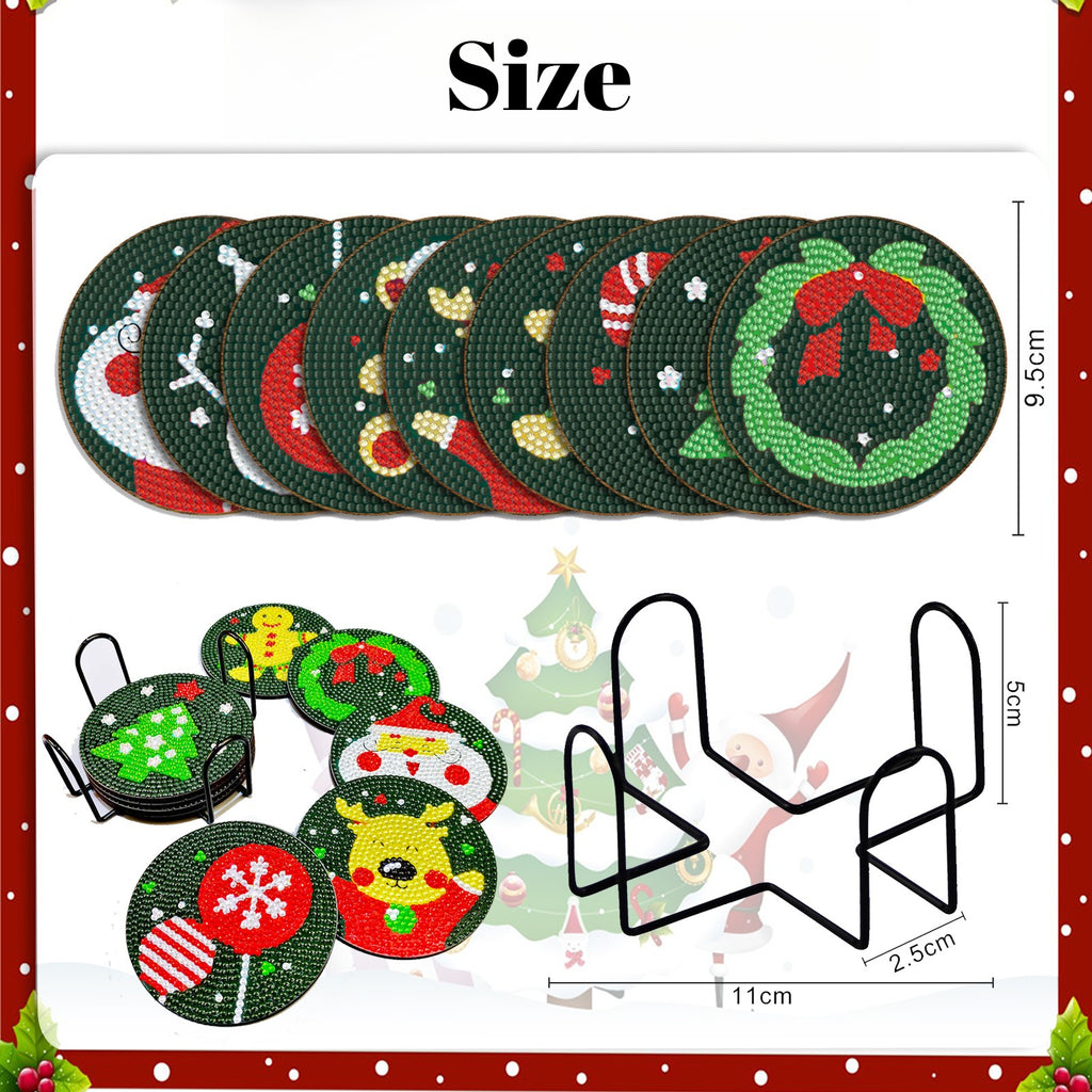 Christmas Diamond Painting Coaster DIY Kit Holiday Craft Set