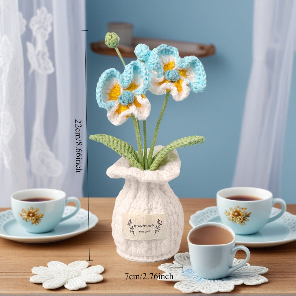 Handmade Crochet Floral Vase Bouquet Table Decor Home Decor