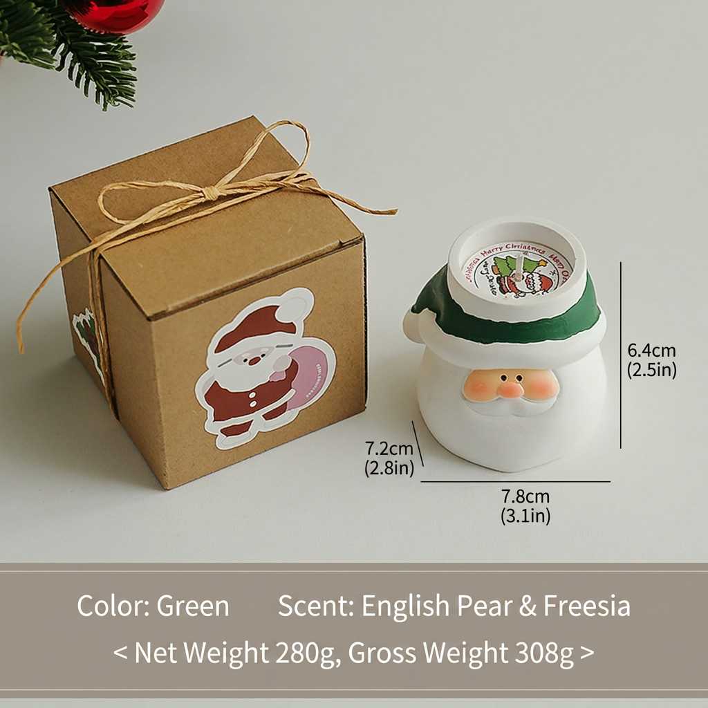 Christmas Santa Scented Candle Plaster Decorative Gift