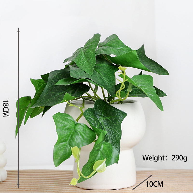Artificial Potted Green Plant Desk Tabletop Decor