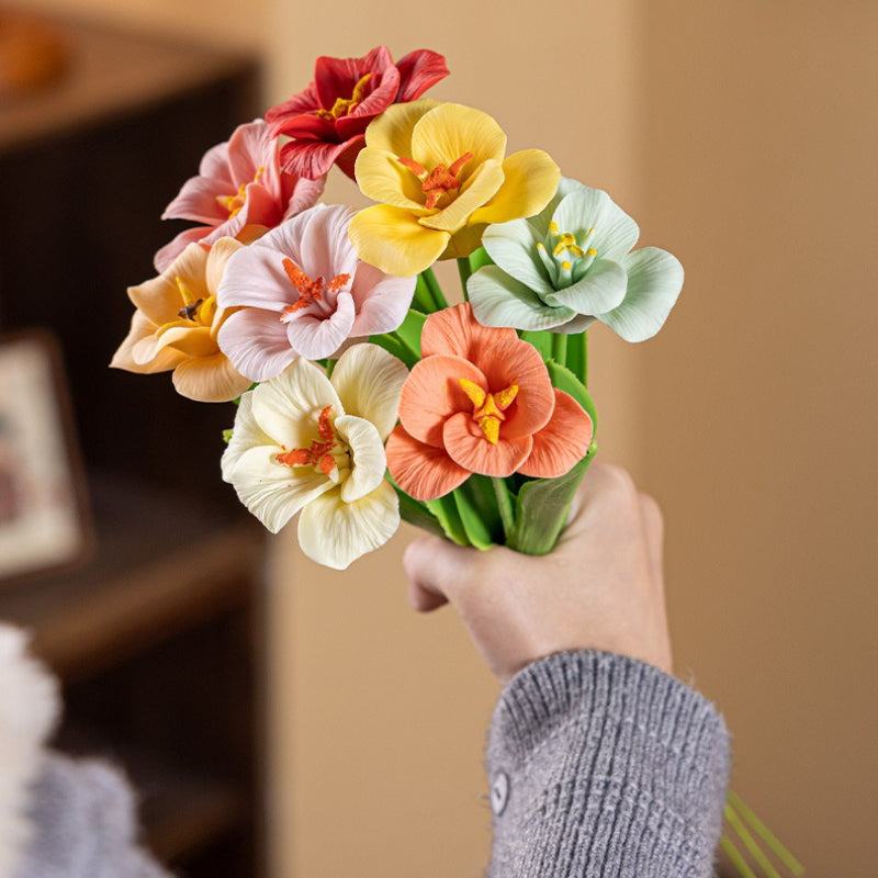 Smiling Ceramic Tulip Flower Stem Home Decor