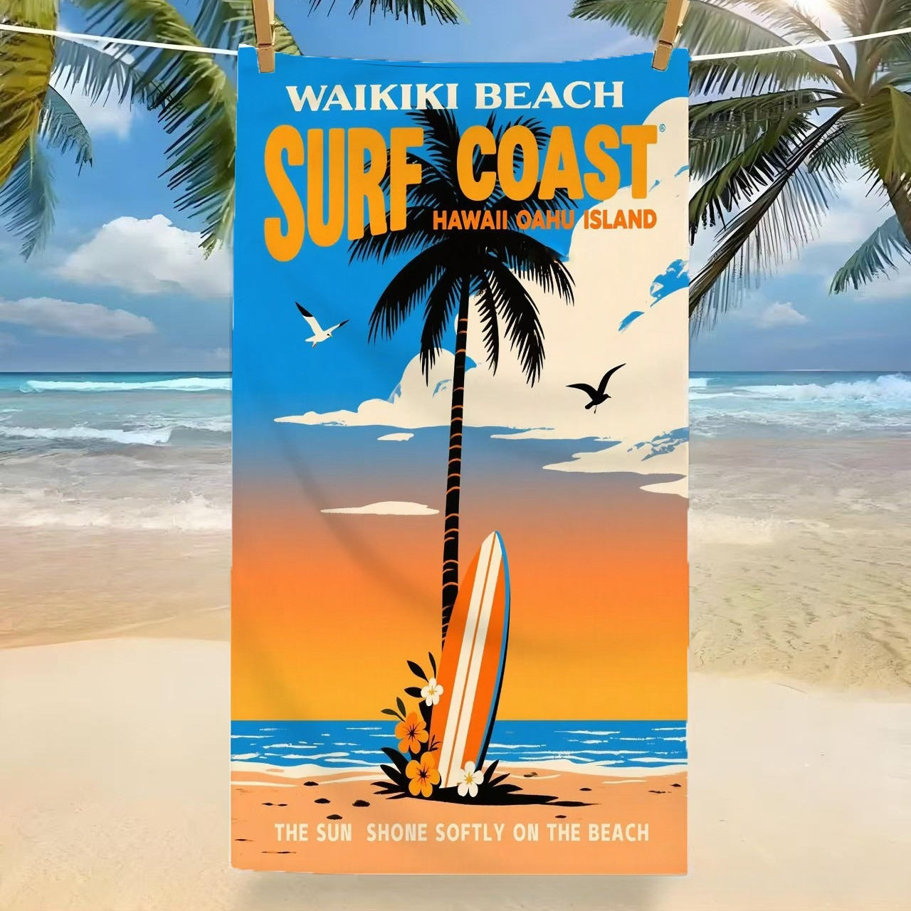 Microfiber Beach Towel Tropical Pool Travel Bath Towel