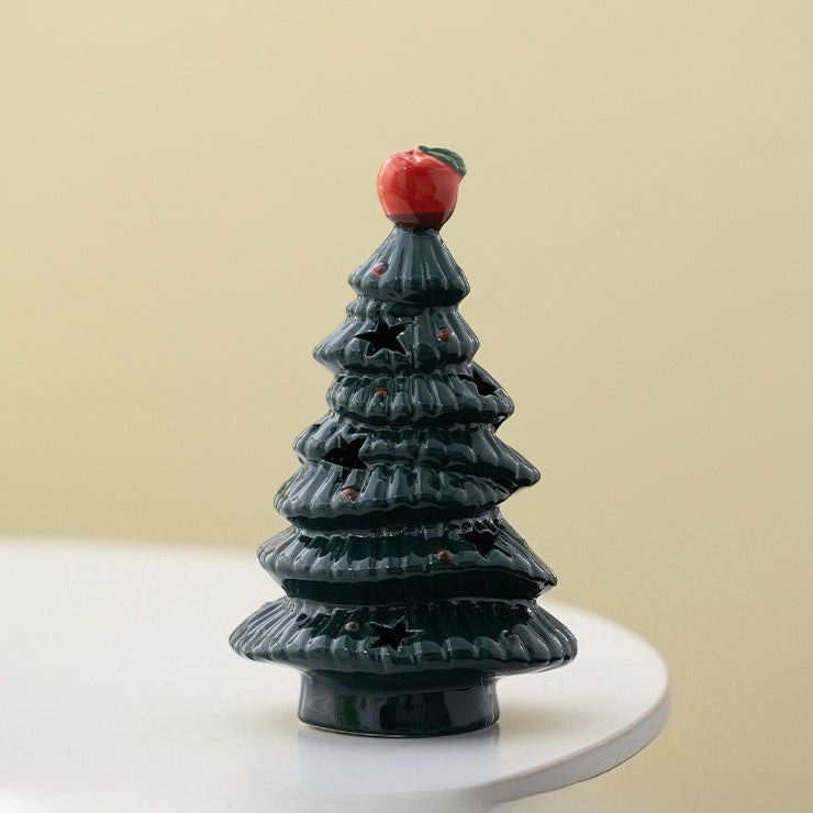 Ceramic Christmas Tree LED Night Light Holiday Table Decor