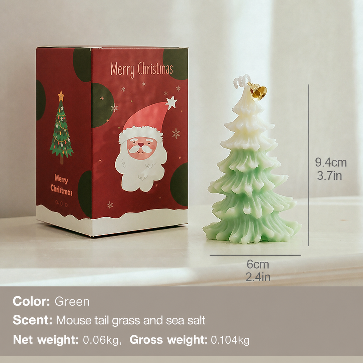 Christmas Tree Shaped Scented Candle Holiday Home Decor Gift