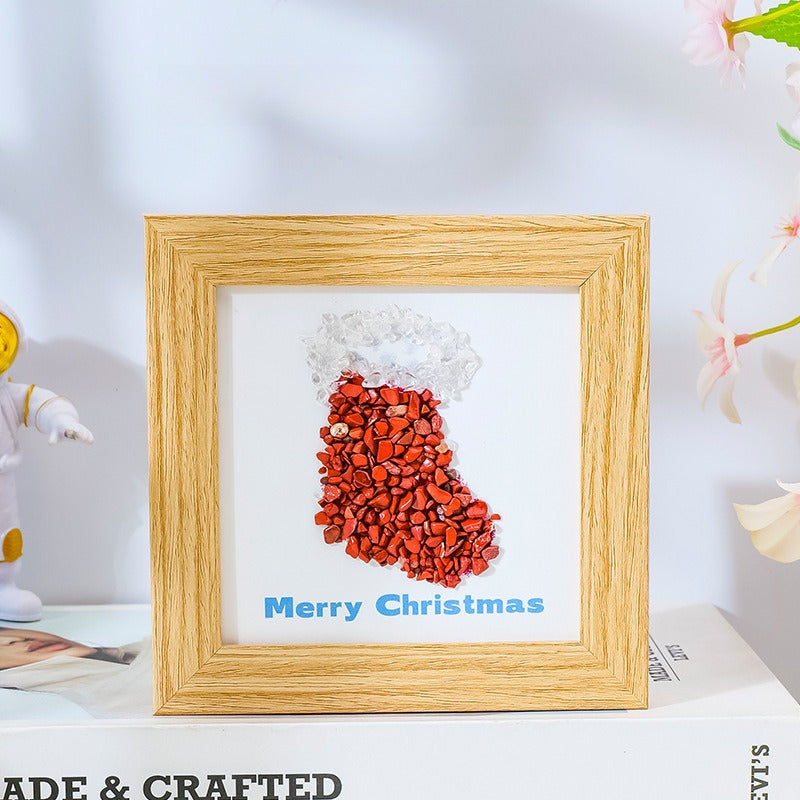 Crystal Chip Christmas Tree Framed Wall Decor for Holiday Gifts