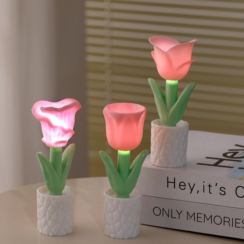 Mini DIY Flower LED Night Light Desk Decor Lamp