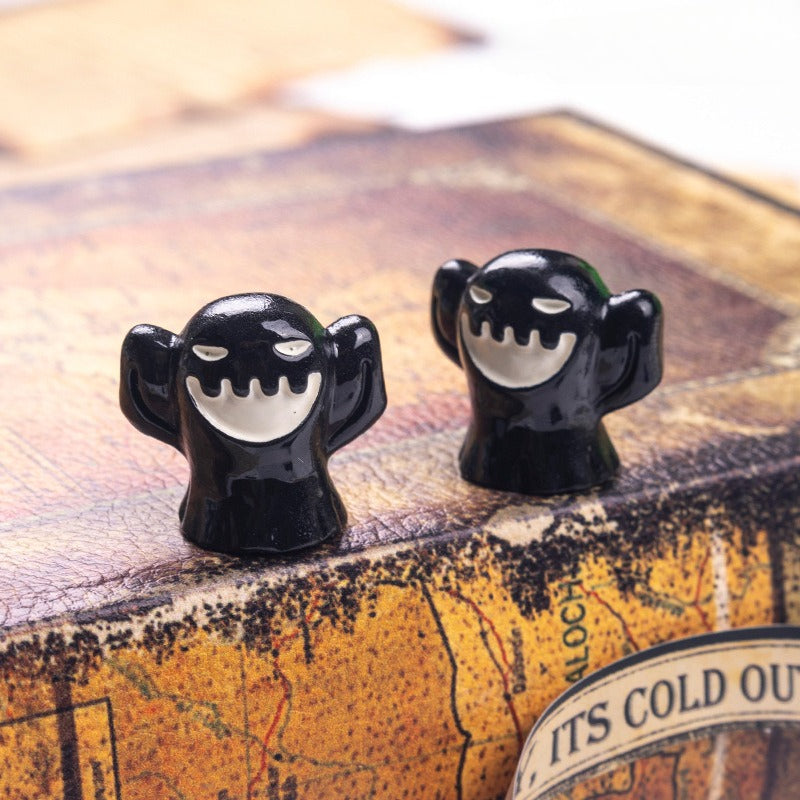 Halloween Resin Mini Figurine Set Spooky Pumpkin Ghost Tabletop Decor