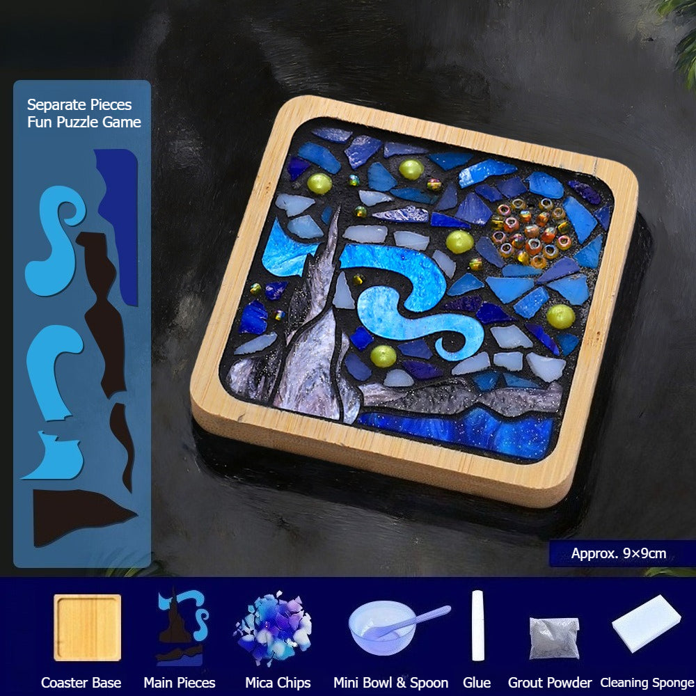 Mosaic Art Coaster Puzzle Kit Famous Painting Craft Set