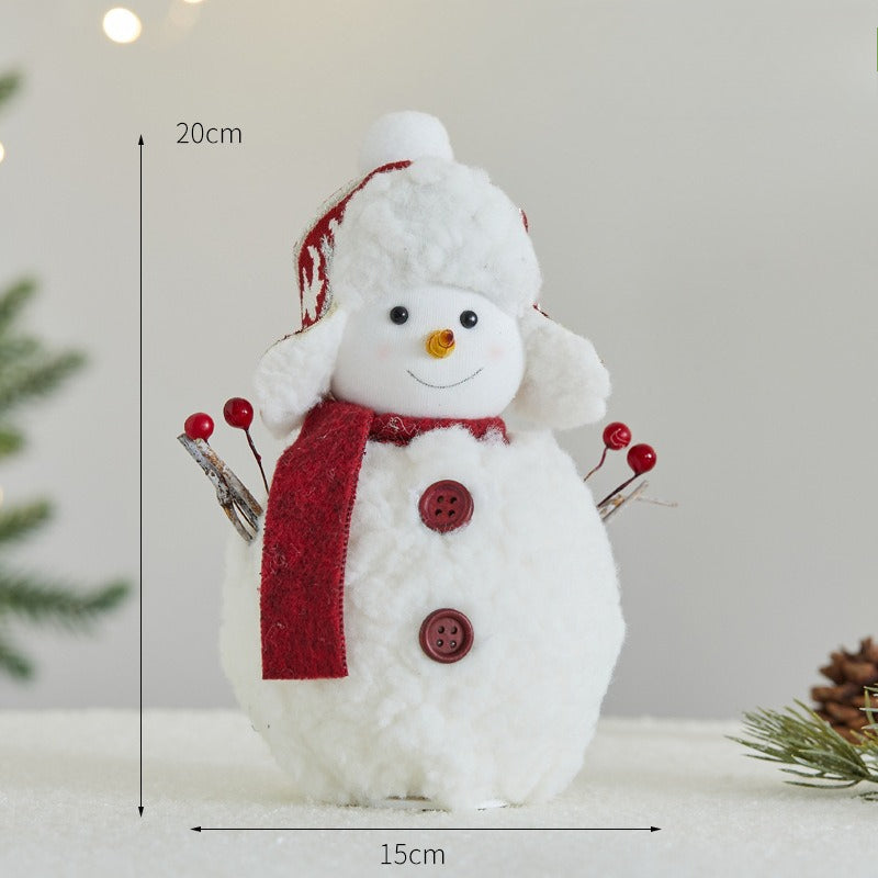 Fabric Snowman Christmas Figurine Holiday Tabletop Decor