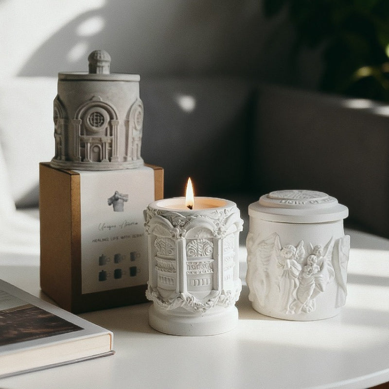 Plaster Candle Holder Scented Wax Candle Decorative Gift