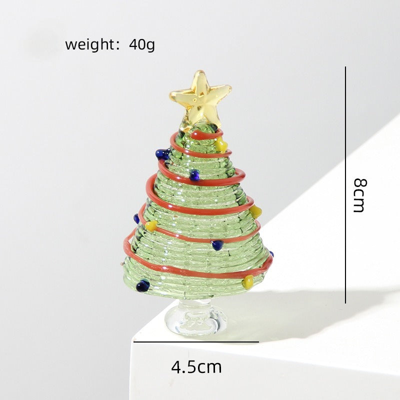 Glass Christmas Tree Tabletop Decoration Holiday Home Decor