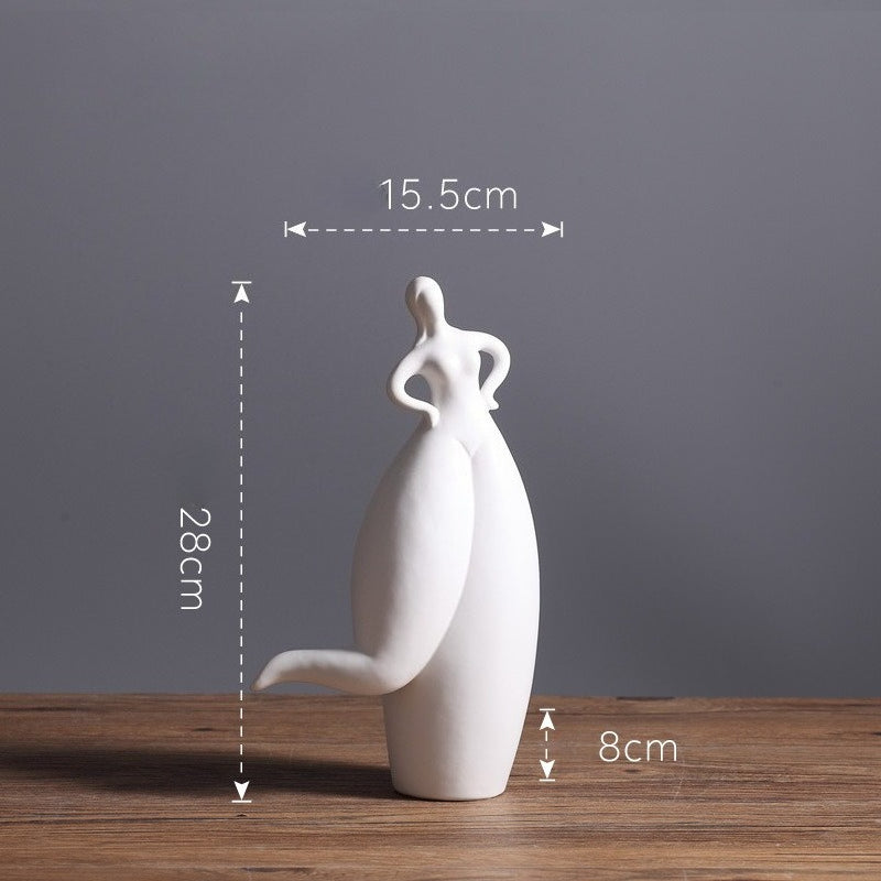 Modern Abstract Ceramic Dancer Sculpture Home Decor Figurine