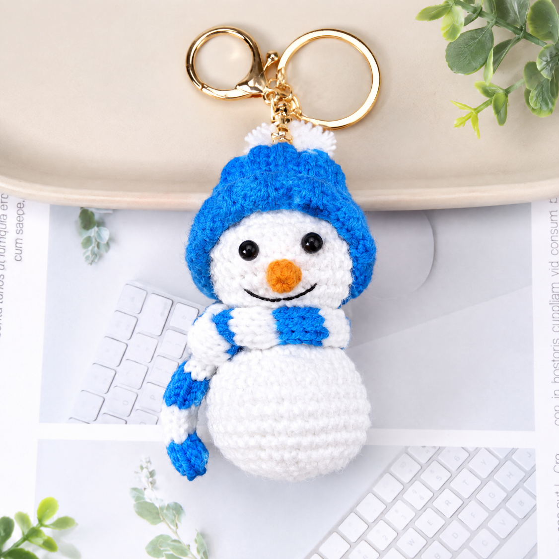 Crochet Christmas Keychain Santa Snowman Reindeer Ornaments