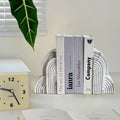 Marble Resin Rainbow Bookends Set for Modern Home Decor
