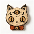 Halloween Wooden Cat Pumpkin Tabletop Decor Double Sided Display