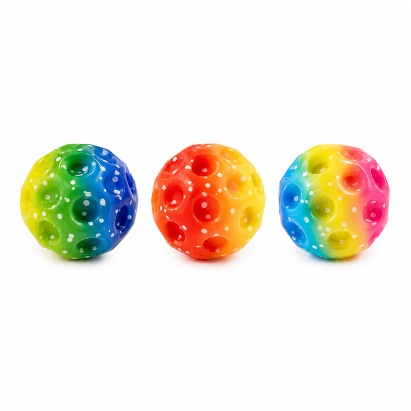 Colorful Hollow Bounce Ball Elastic Sensory Toy