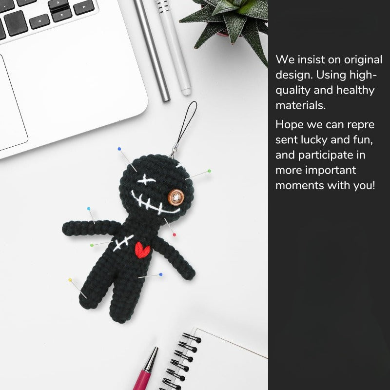 Handmade Crochet Voodoo Doll Plush Figurine Halloween Decor