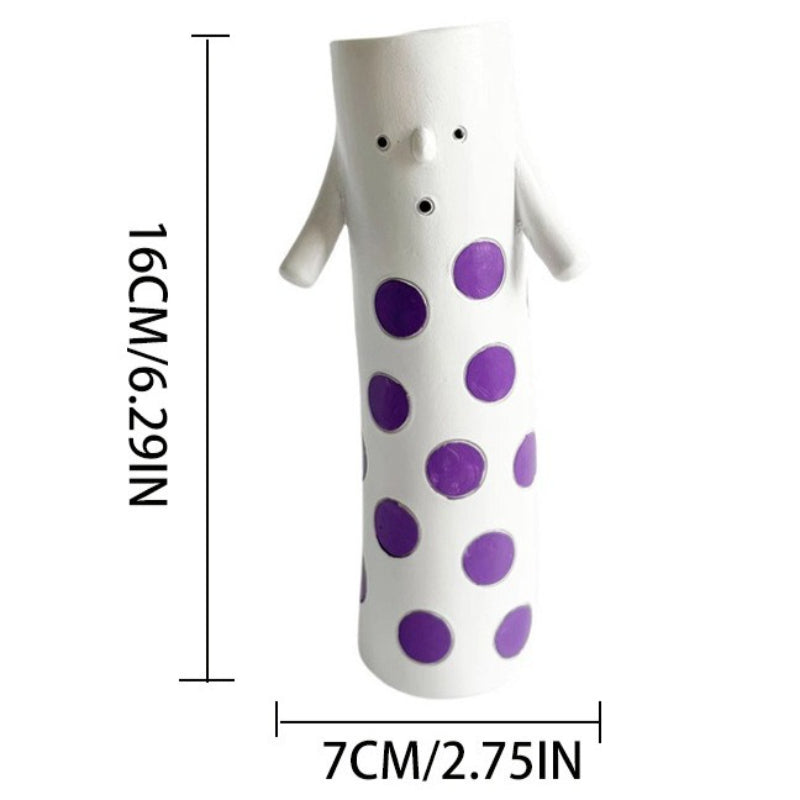 Cute Handmade Character Ceramic Vase for Home Table Decor