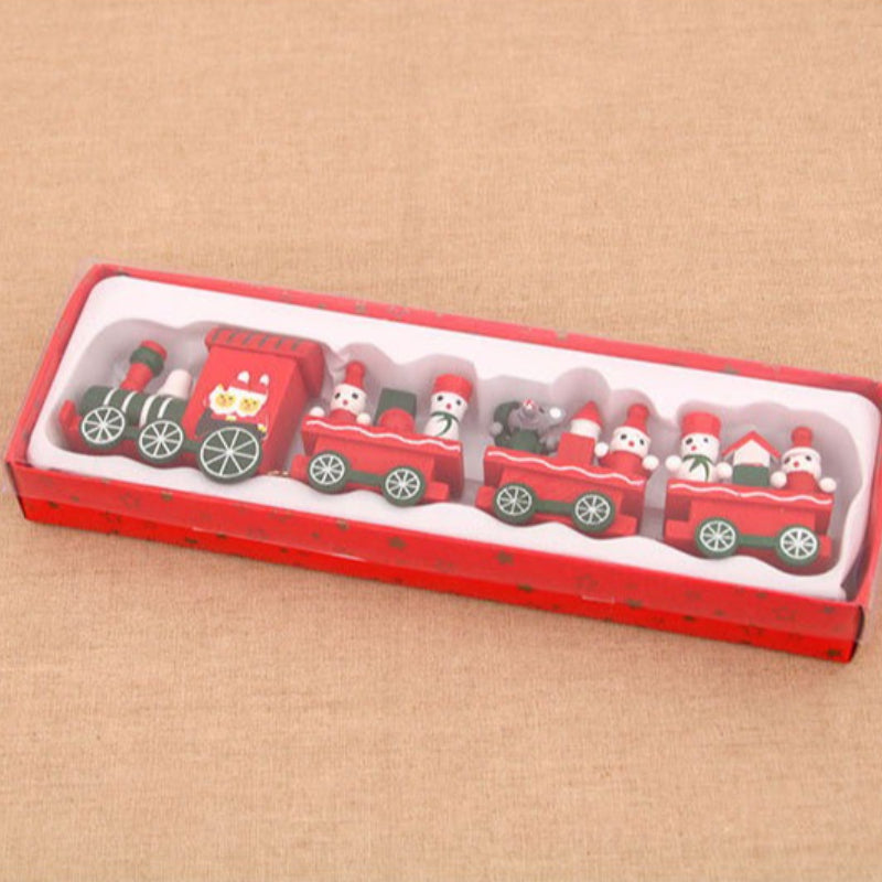 Wooden Christmas Train Tabletop Holiday Decor
