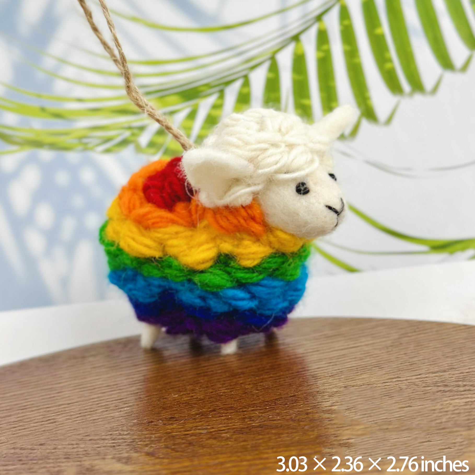 Handmade Wool Felt Sheep Keychain Plush Animal Charm
