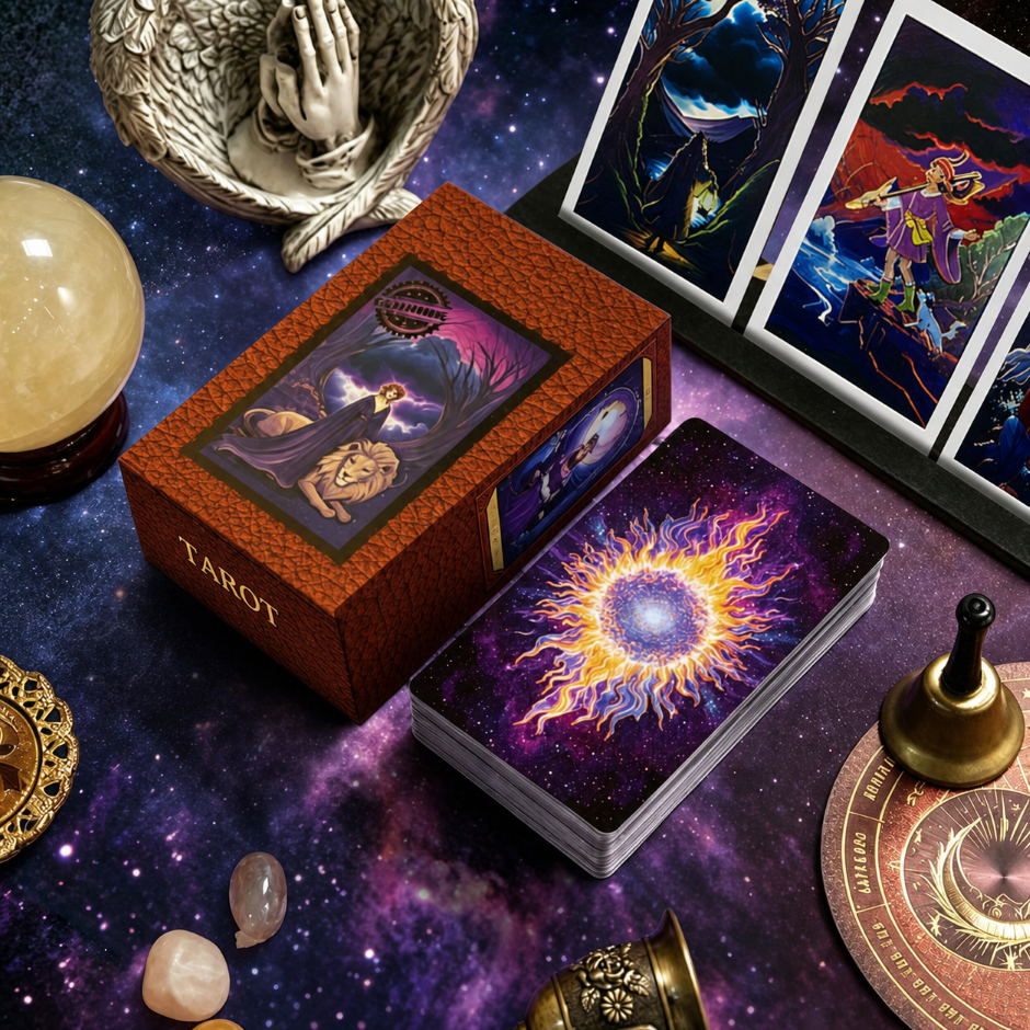 Mystical Tarot Card Deck Set with Vintage Artwork for Spiritual Gift